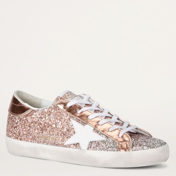 Golden Goose Rose Gold and Silver Glitter Sneakers - Picture 3 of 4